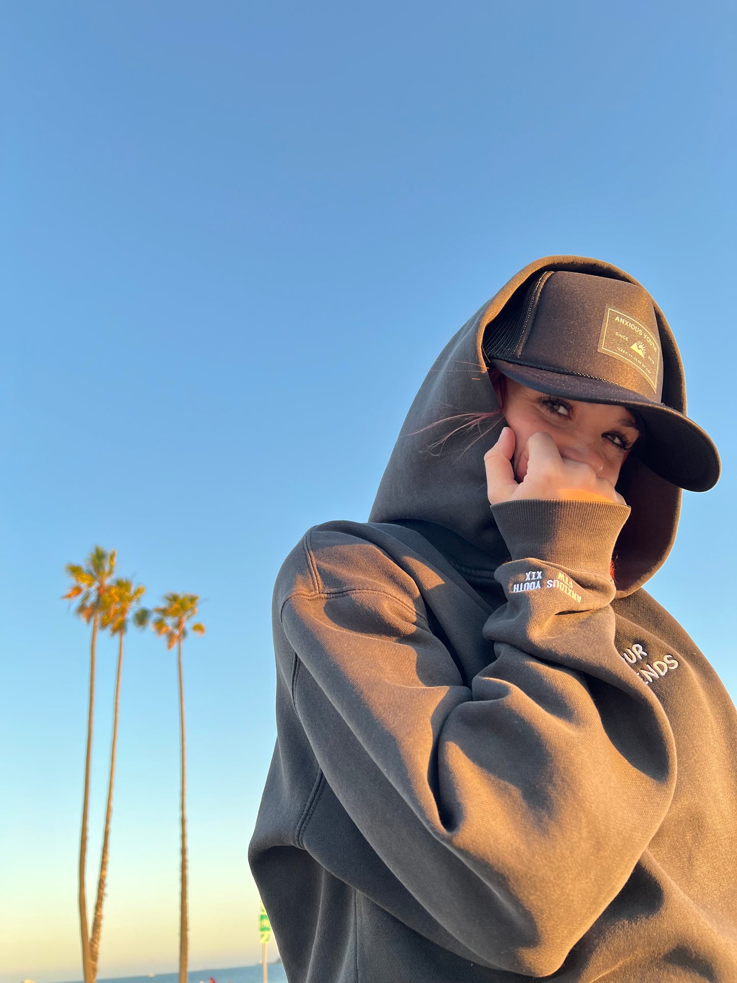 SYAF | FADED BLACK EMBROIDERED HOODIE