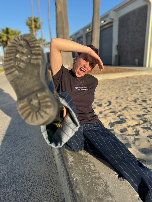 SYAF | BLACK EMBROIDERED TEE