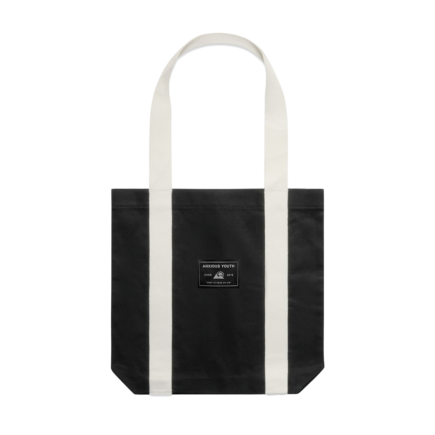 CLUB ANXIOUS | TWO TONE BLACK/CREAM TOTE BAG