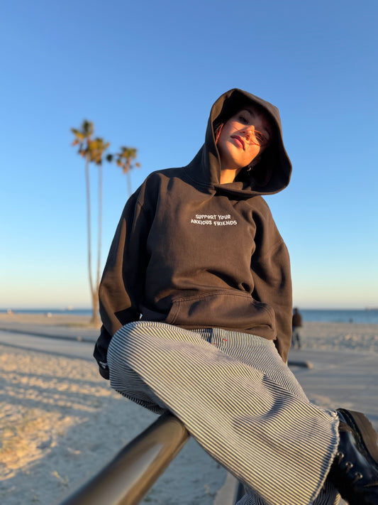 SYAF | FADED BLACK EMBROIDERED HOODIE