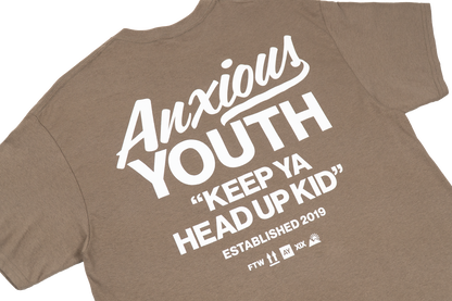 “KEEP YA HEAD UP KID” BROWN SAVANA TEE