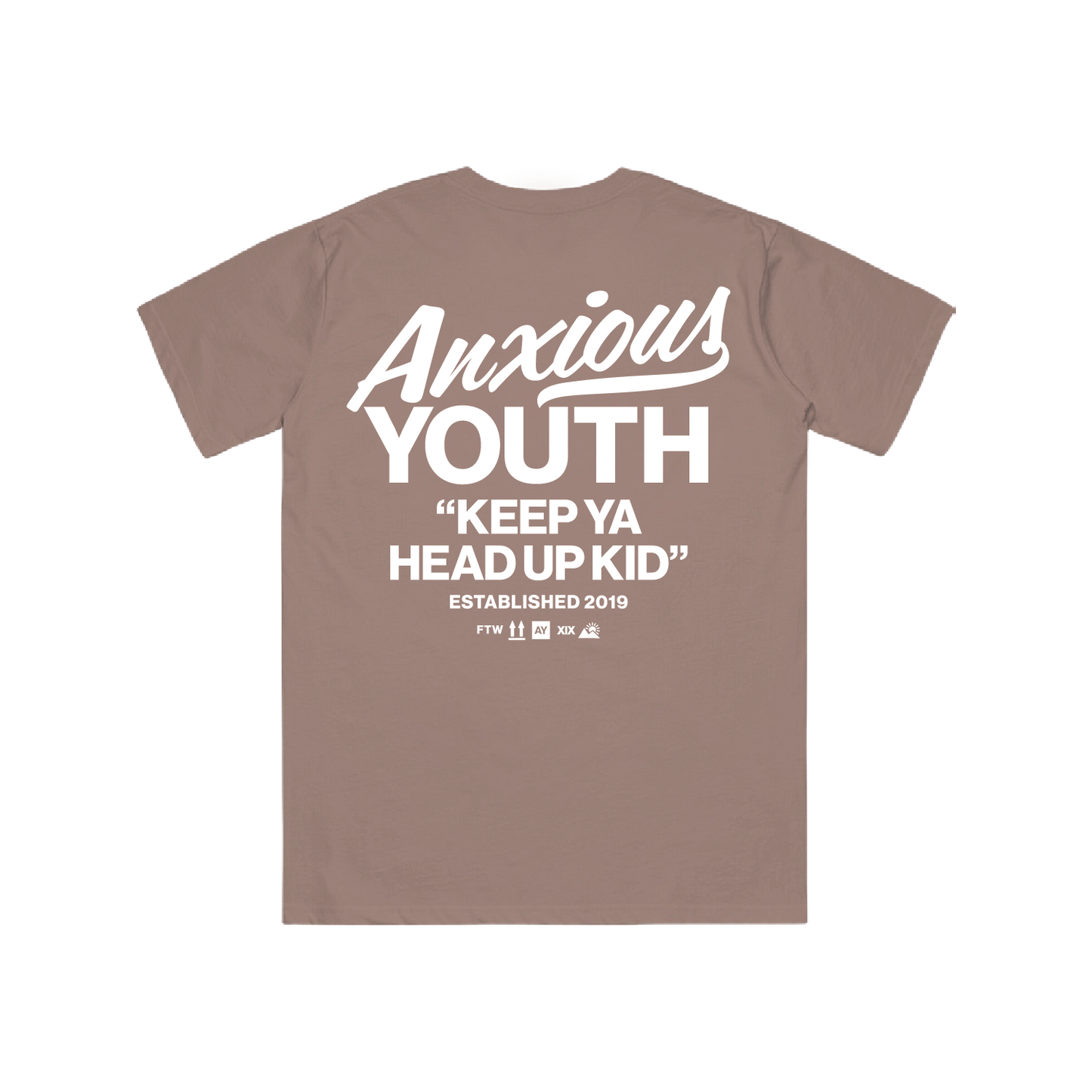 “KEEP YA HEAD UP KID” BROWN SAVANA TEE