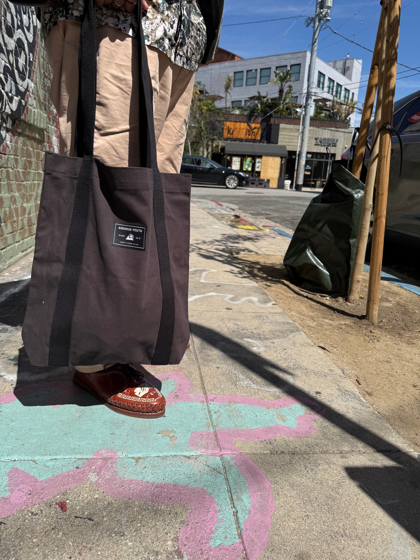 CLUB ANXIOUS | TWO TONE COAL/BLACK TOTE BAG